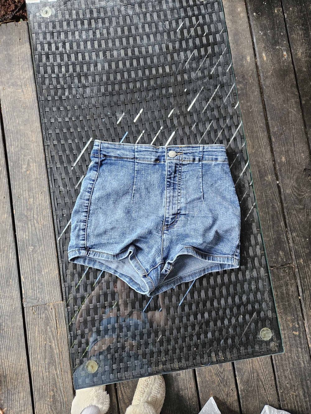 wild fable High-Rise Light Blue Denim Shorts